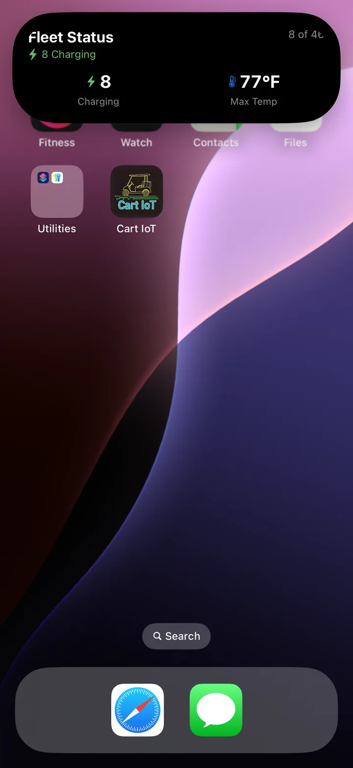 Cart IoT Live Activity, expanded fleet summary